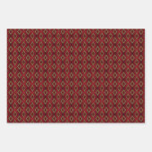 クラシックボルドーレッド&金ゴールド3ピースラップセット ラッピングペーパーシート (正面3)