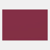 クラシックボルドーレッド&金ゴールド3ピースラップセット ラッピングペーパーシート (正面3)