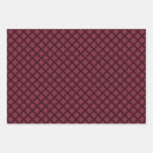 クラシックボルドーレッド&金ゴールド3ピースラップセット ラッピングペーパーシート (正面3)