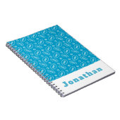 クラシックボーイズブルーサッカースターボールパターン名 ノートブック (右側)