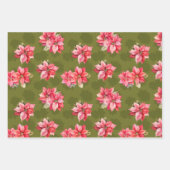 クラシックポインセチアのクリスマスフラワー ラッピングペーパーシート (正面2)