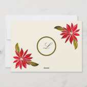 クラシックポインセチアシンプル写真クリスマス シーズンカード (裏面)