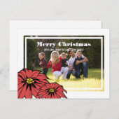 クラシックポインセチア休日の写真 シーズンポストカード (正面/裏面)