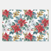 クラシックポインセチア ラッピングペーパーシート (正面2)