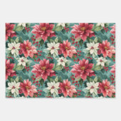 クラシックポインセチア ラッピングペーパーシート (正面)