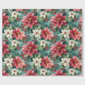 クラシックポインセチア ラッピングペーパー (フラット)