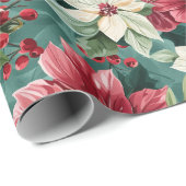 クラシックポインセチア ラッピングペーパー (ロールコーナー)