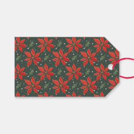 クラシックポインセッタホリデイ ギフトタグ