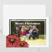 クラシックポインセティアホリディフォトフラットカード シーズンカード (正面/裏面)