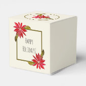 クラシックポインセテシンプルィアキュートモダンクリスマス フェイバーボックス (裏面サイド)