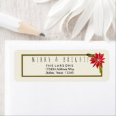 クラシックポインセテシンプルィアシッモダンククリスマス ラベル (インサイチュ)