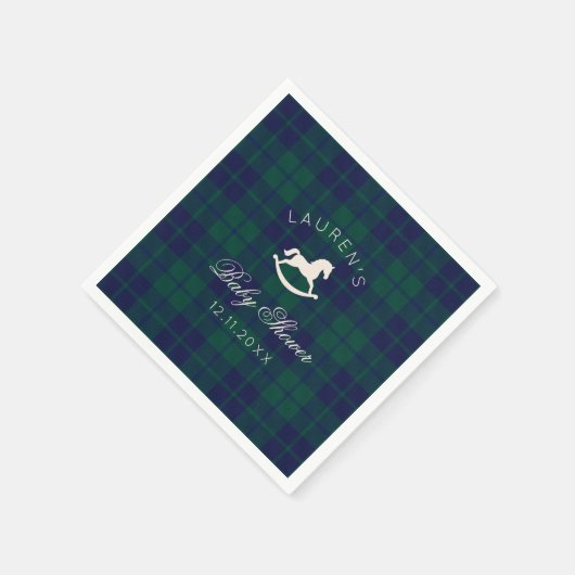 クラシックポロロッキングホースグリーンプライド赤ちゃんシャワー スタンダードカクテルナプキン (角)