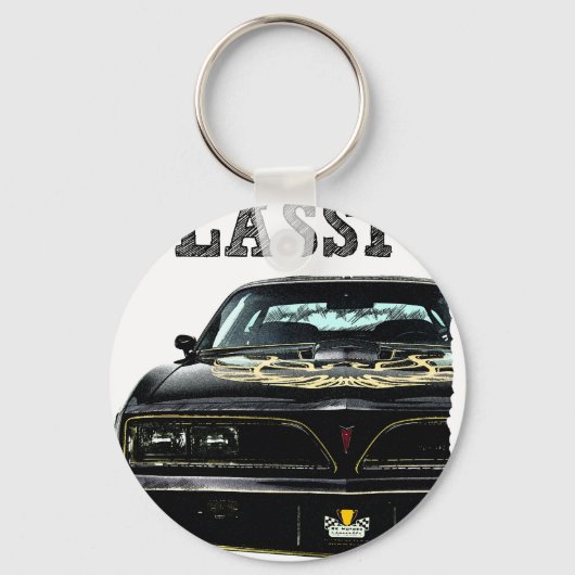 クラシックポンティアックファイヤーバードを運転する キーホルダー (正面)
