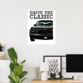 クラシックポンティアックファイヤーバードを運転する ポスター (ホームオフィス)