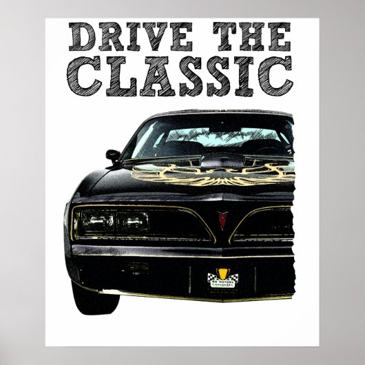 クラシックポンティアックファイヤーバードを運転する ポスター (正面)