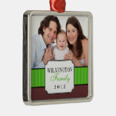 クラシックポートレートグストライプリーの写真 メタルオーナメント (右)