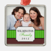 クラシックポートレートグストライプリーの写真 メタルオーナメント (正面)