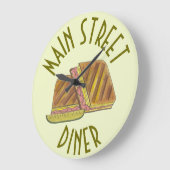 クラシックマイアミキューバサンドイッチディナーデリレストラン ラージ壁時計 (傾斜)