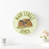 クラシックマイアミキューバサンドイッチディナーデリレストラン ラージ壁時計 (ホーム)