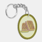 クラシックマイアミキューバサンドイッチハムポークスイスチーズ キーホルダー (正面左)