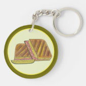 クラシックマイアミキューバサンドイッチハムポークスイスチーズ キーホルダー (裏面)