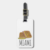 クラシックマイアミキューバサンドイッチハムポークスイスチーズ ラゲッジタグ (正面縦)