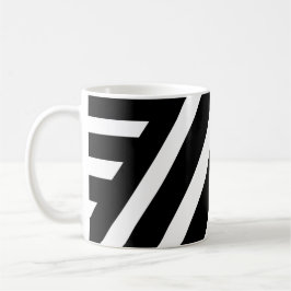 クラシックマグの白と黒のストライプ コーヒーマグカップ