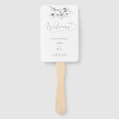 クラシックマグノリア白黒結婚式 プログラム ハンドファン (正面)