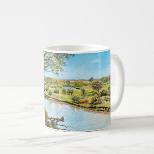 クラシックマグ – '太陽に照らされた平野を測量する' コーヒーマグカップ (正面右)