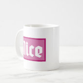 クラシックマグ Nice Pink Box タイポグラフィ コーヒーマグカップ (正面左)