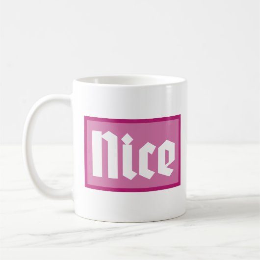 クラシックマグ Nice Pink Box タイポグラフィ コーヒーマグカップ (左)