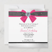 クラシックマゼンタボウ付き白黒ドレープ セーブザデート (裏面)