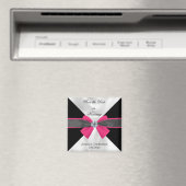 クラシックマゼンタボウ付き白黒ドレープ マグネット (インサイチュ (食洗機))