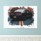 *~*クラシックマッスルカーアンティーク旧 キャンバスプリント (インサイチュ (ウッドフロア))