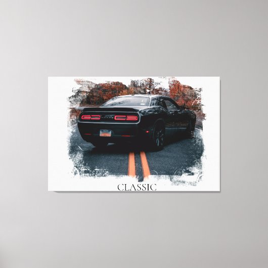 *~*クラシックマッスルカーアンティーク旧 キャンバスプリント (正面)