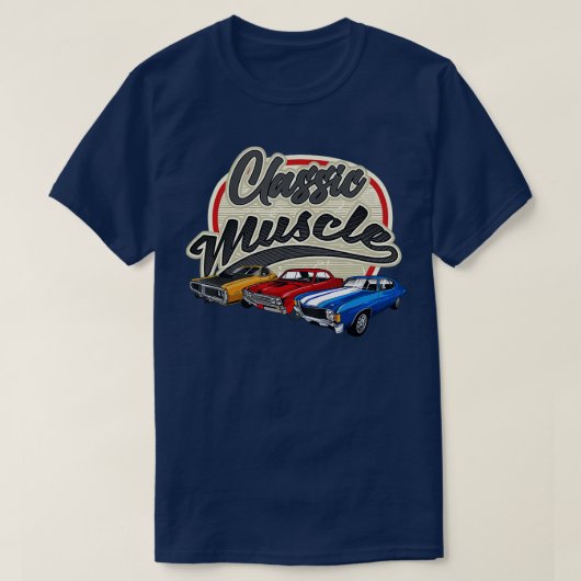 クラシックマッスルカーEngineパーツMuscle car Tシャツ (デザイン正面)