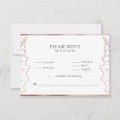 クラシックマットバラ金ゴールド葉ウェディングRSVPカード サンキューカード (正面)