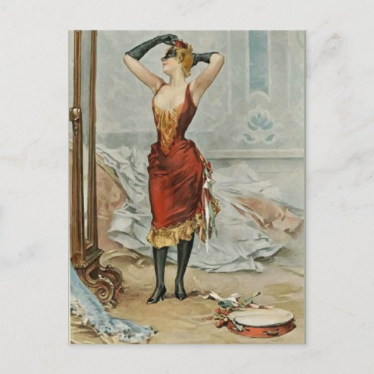 クラシックマルディグラスウーマン ポストカード (正面)