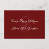 クラシックマルーンエレガントウェディング エンクロージャーカード (裏面)