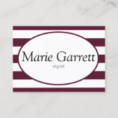 クラシックマルーンストライプビジネス 予約カード (裏面)