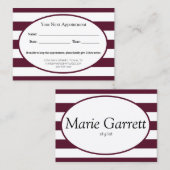 クラシックマルーンストライプビジネス 予約カード (正面/裏面)