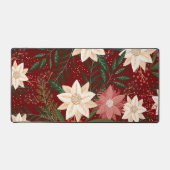 クラシックマルーンフェスティバルボタニカルクリスマスホリデー デスクマット (正面)