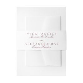 クラシックマルーンフォーマルバ結婚ルガンディ 招待状ベリーバンド