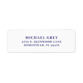 クラシックミッドナイトブルーモダン差出人住所 ラベル (正面)