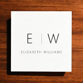 クラシックミニマエレガントモダンリスト白黒 スタンダードカクテルナプキン