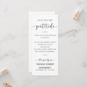 クラシックミニマエレガントリストの葬儀サンキューカード カード (正面/裏面インサイチュ)