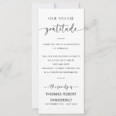 クラシックミニマエレガントリストの葬儀サンキューカード カード (正面)