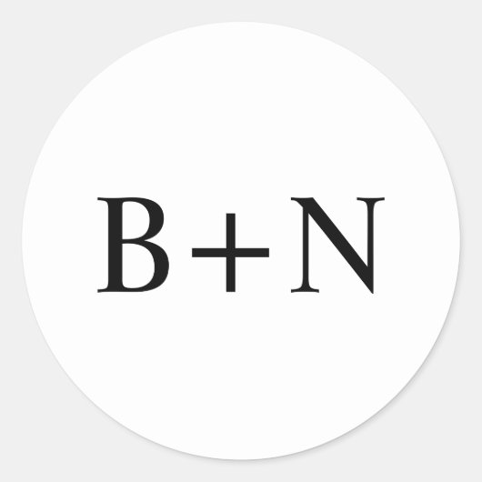 クラシックミニマカスタムリストモノグラム結婚ズ ラウンドシール (正面)