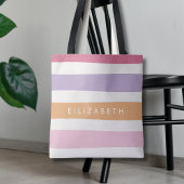 クラシックミニマカラフルル夏ストライプ美術 トートバッグ