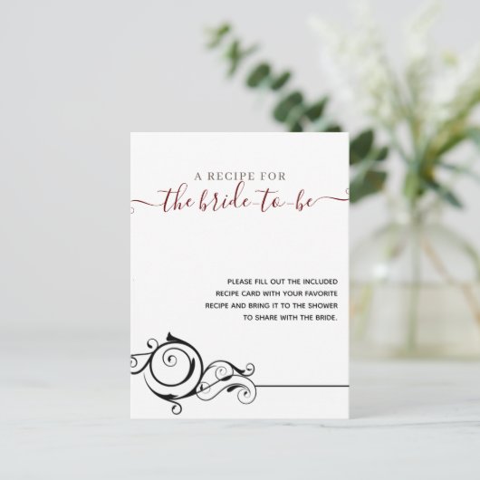 クラシックミニマモダンリストブライダルシャワーレシピ シーズンポストカード (スタンド正面)